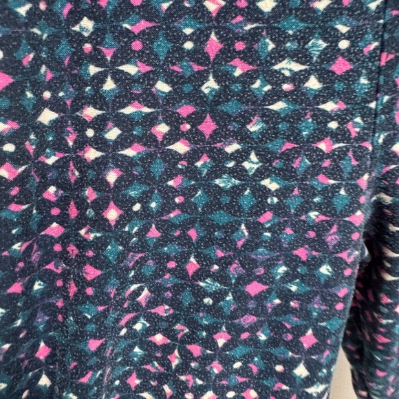 LuLaRoe S/M 4T Girls Blue and Pink Patterned Leggings Pants - Picture 2 of 6